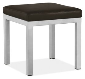 Room & Board Modern Parsons Style Bench/ Ottoman In Black Leather - Retail $599