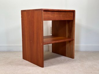 A Contemporary Modern Nightstand In Solid Cherry