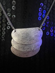 J. Jill Layered Oxidized Brushed Silver Slab Necklace