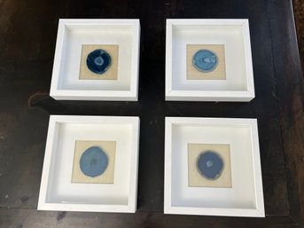 Four Part Ikea Ribba Blue Geode Cross-Section Wall Art