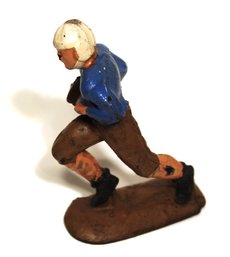 Antique 1940s WWII Era Rubber Football Player Toy Soldier In Blue
