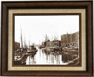 An Original Photographic Print, Boat Slip At High Tide, St. John.