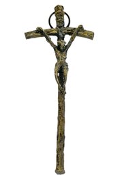 Tall Cast Bronze Crucifix Pendant Large Artisan