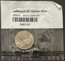 2005-D Jefferson Nickel Oceanview UNC In Littleton Package