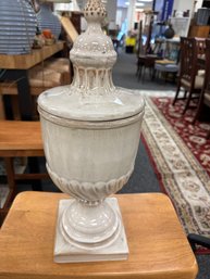 Beautiful Cream Colored Lidded Urn