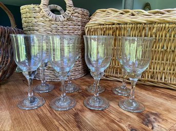 Set Of 8 Hand Blown Goblets