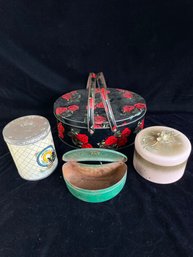 Round Tin And Jar Lot