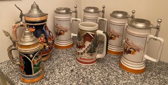 Seven Vintage And Contemporary Steins