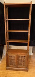 Three Shelf Etagere With Woven Cane Front And Sides