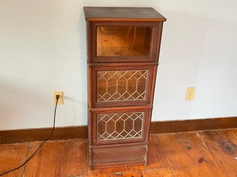 Macey Half Size Barrister Bookcase With Leaded Glass Doors