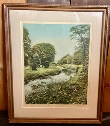 BONNIE DALE Summer Time Stream Landscape Custom Framed And Matted Art