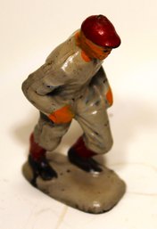 Antique Toy Soldier Baseball Player Rubber Base Runner WWII Era