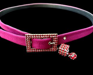 Christian Dior Belt With Rhinestone Buckle