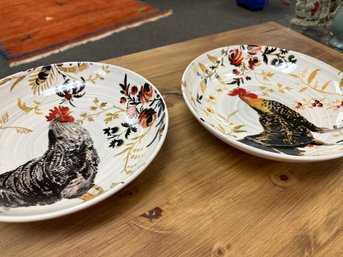 2 William Sonoma Rooster Bowls