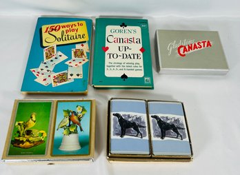 Lot Of Vintage Cards And 1950s Card Game Books
