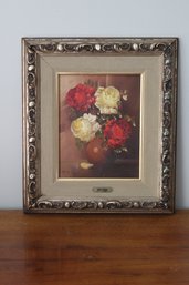 Signed And Framed Oil On Canvas Floral Scene By Felix Silver