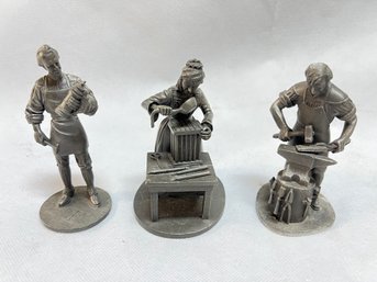 Franklin Mint  Pewter Figures, Set Of Three