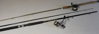 Diawa Fishing Pole With Ryobi Rod & Unknown Rod With Penn Reel
