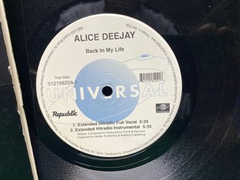 Alice Deejay. Back In My Life On 2000 Republic Records.