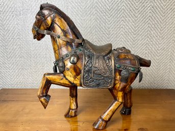 Vintage Carved Chinese Wood Horse