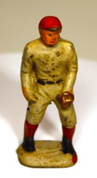 Antique Rubber Toy Soldier Baseball Player Outfielder W Glove