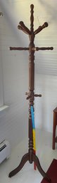 Wood Coat Tree Stand Rack 75in