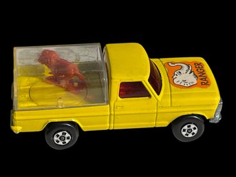 Vtg Matchbox #57 Wild Life Truck Yellow Rolomatics - Lion Moves All Around! NO BOX