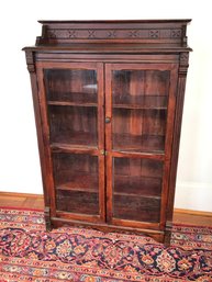 Charming Antique Eastlake Style Oak Bookcase / Display Cabinet 1870-1900 - Fantastic Medium Size - Attic Fresh