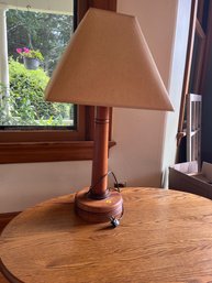 Tall Wooden Lamp W/shade