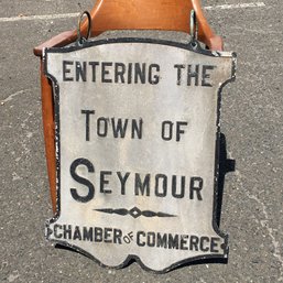 Amazing Antique SEYMOUR Connecticut Sign - Cast Metal - Double Sided - Very Well Made Sign - GREAT PIECE !