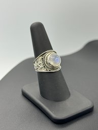 Amazing Moonstone & Intricate Sterling Silver Ring