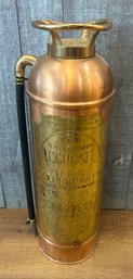 Vintage The Tea Tray Co Of Newark NJ Accurate Copper Fire Extinguisher