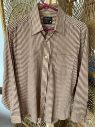 Vintage Mens Plaid Button Down Shirt