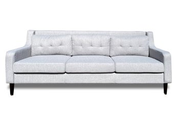 A Gorgeous Modern Linen Sofa In Grey Linen, Possibly Room & Board (1 Of 2 In Sale!)