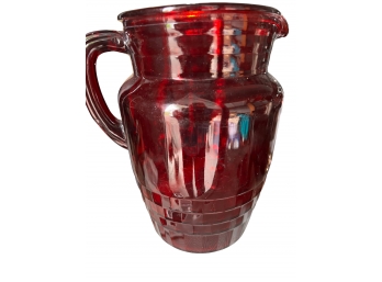 Anchor Hocking  Royal Red Ruby Glass Pitcher