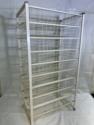 A White Metal Multi Drawers Wire Rack Cabinet