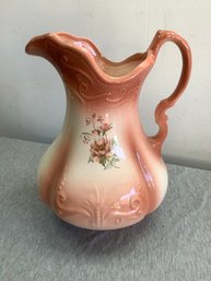 Ironstone Pink Floral Pitcher
