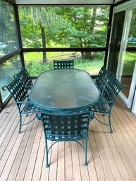 Outdoor Patio Set With Tempered Glass Table