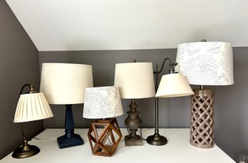Lot Of 6 Table Lamps - Varied Styles