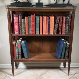 Lovely Antique French Directoire Bookcase - Stamped Made In France - Brass Gallery - Very Nice Vintage Piece