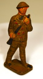 Antique Rubber Toy Soldier With Rifle