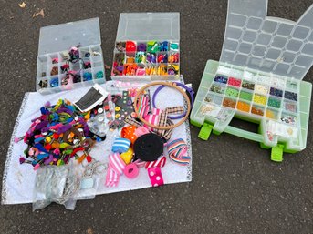 Assortment Of Embroidery & Beading Supplies, Including Beadworks
