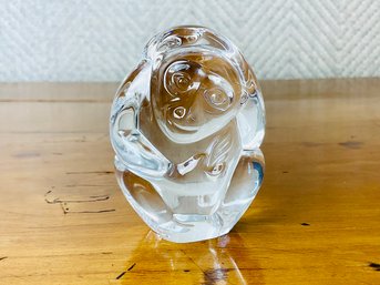 Steuben Crystal Monkey Paperweight