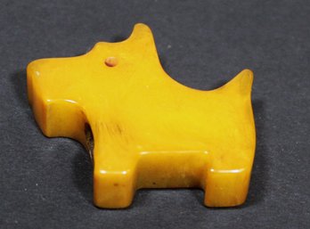 Vintage Butterscotch Bakelite Plastic Scottie Dog Pencil Sharpener