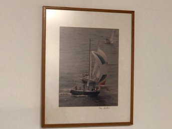 Framed Signed Sailing Photograph