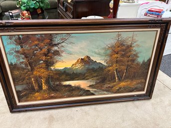 Huge Signed Oil Painting On Canvas