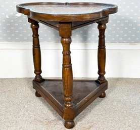 A Vintage Oak Clover Form Side Table