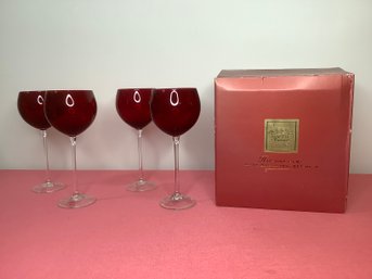 Lenox For The Holidays Holiday Gems Ruby Balloons Set Of 4 Wine Glasses