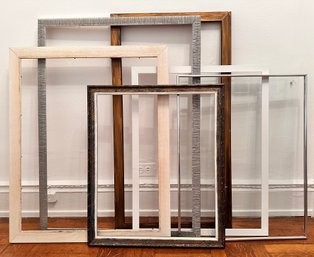 6 Large Frames Without Glass & 1 Panel Of Glass