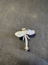 Sterling Silver Dragonfly Pin Marked 925